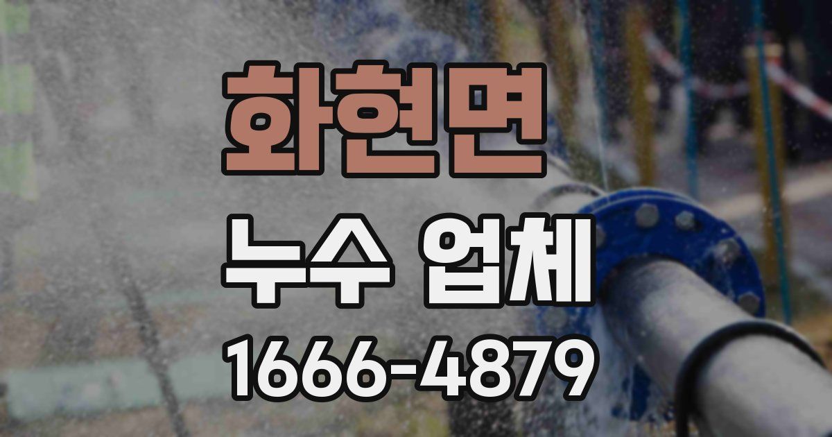 화현면 누수 업체