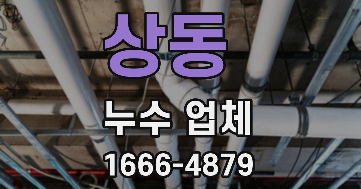 상동 누수 업체