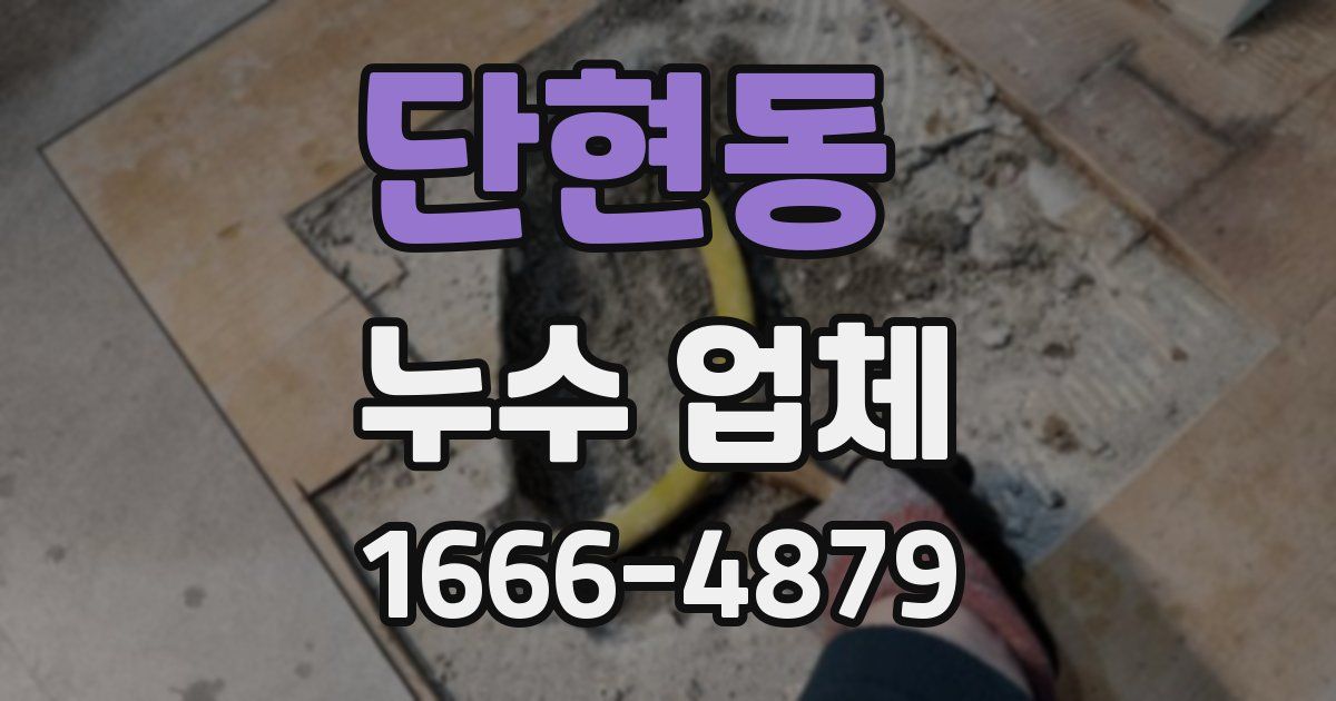 단현동 누수 업체