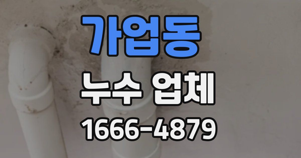 가업동 누수 업체