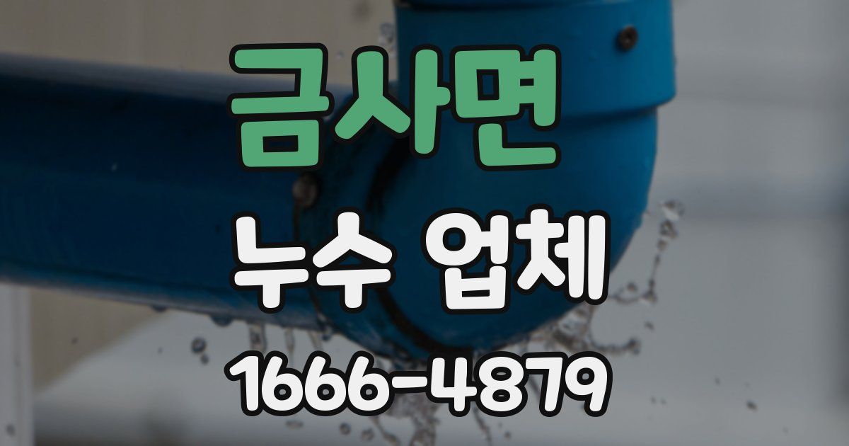 금사면 누수 업체