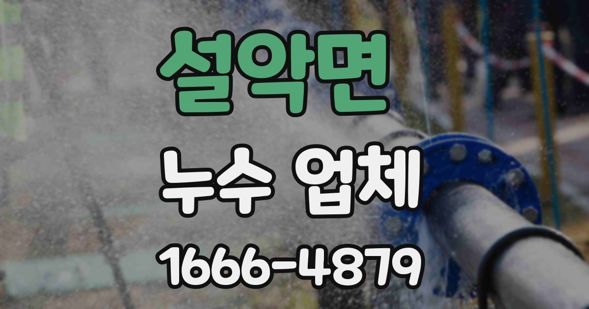 설악면 누수 업체