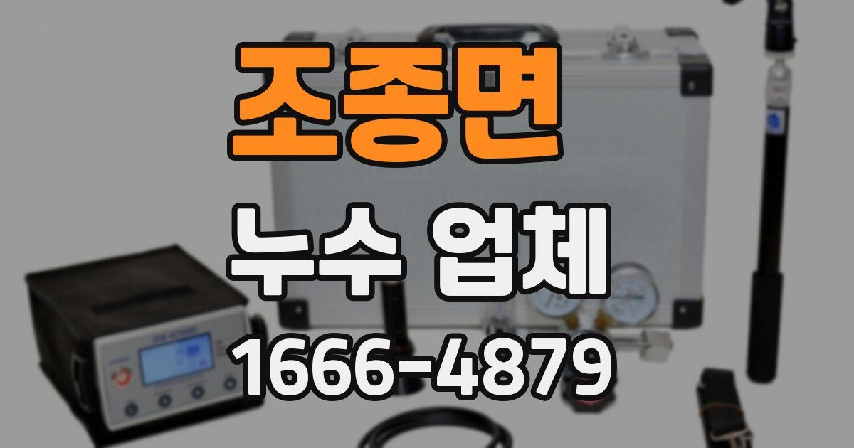 조종면 누수 업체