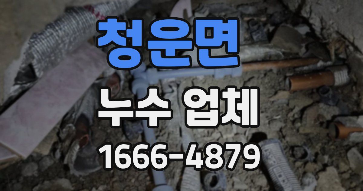 청운면 누수 업체