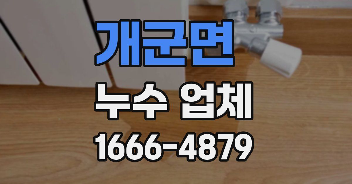개군면 누수 업체