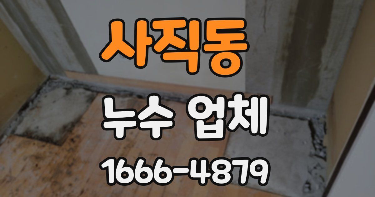 사직동 누수 업체