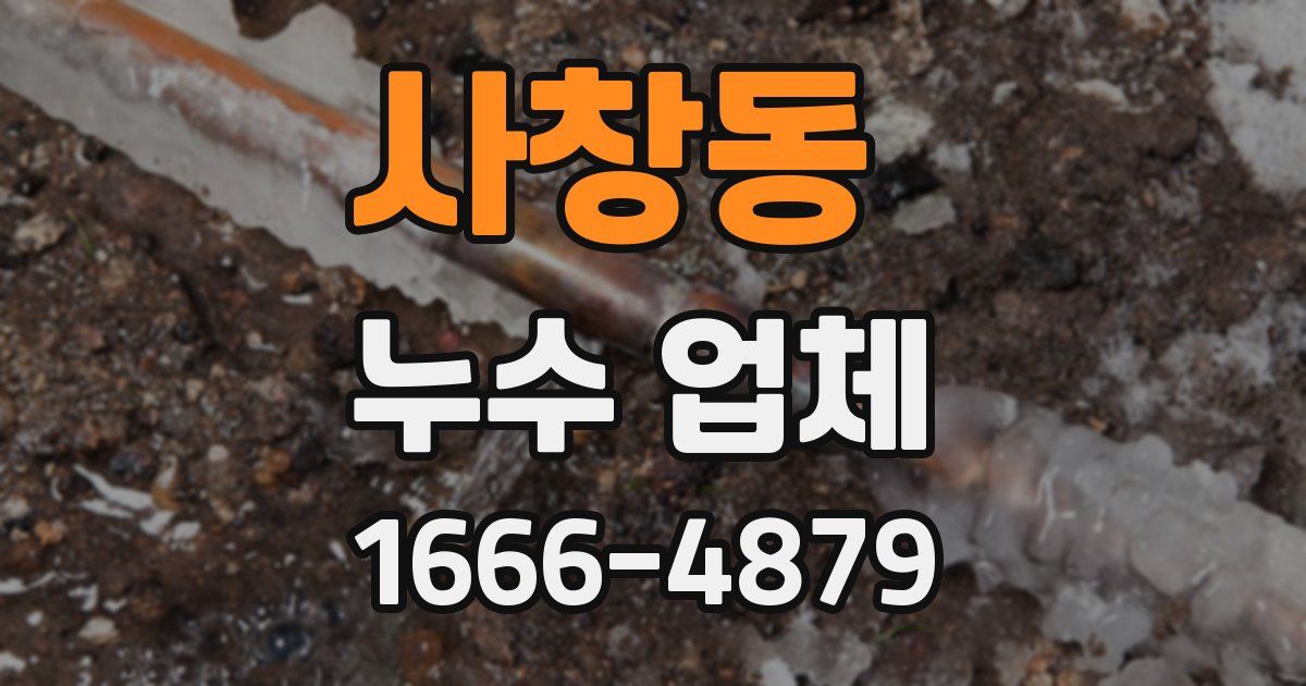 사창동 누수 업체