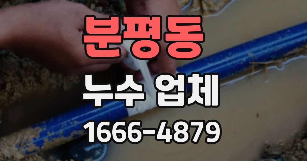 분평동 누수 업체