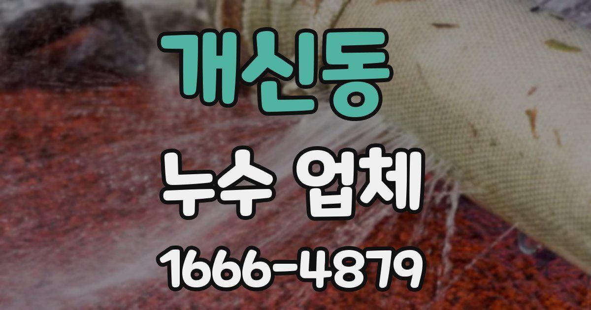 개신동 누수 업체