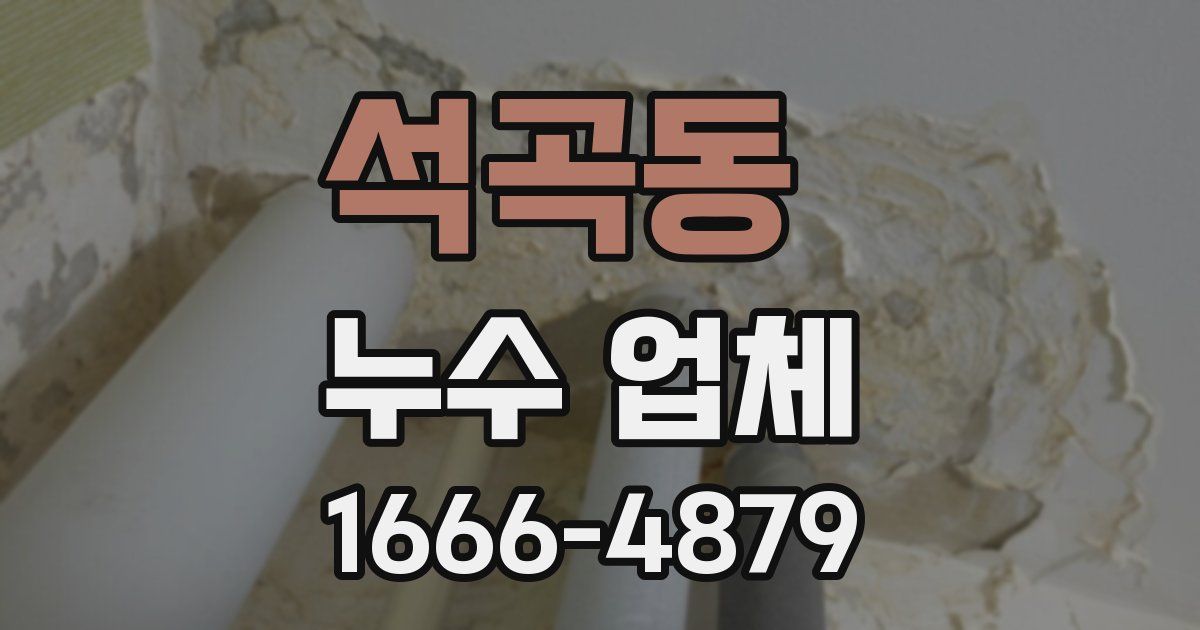 석곡동 누수 업체