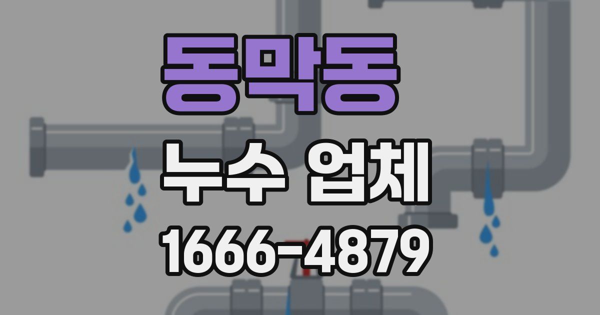 동막동 누수 업체