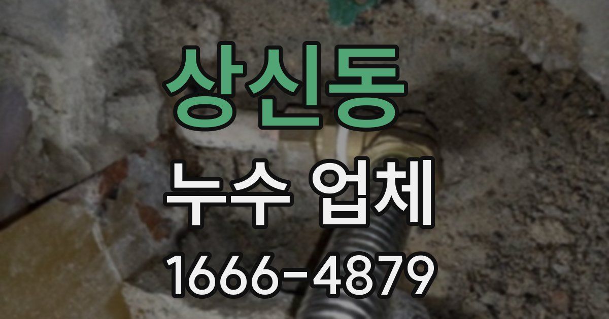 상신동 누수 업체