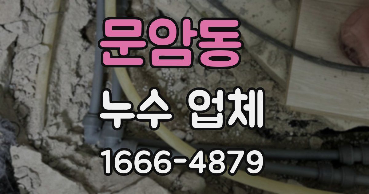 문암동 누수 업체