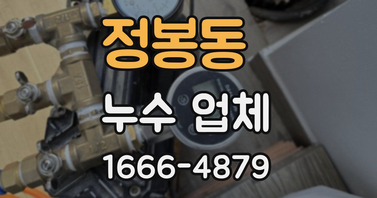 정봉동 누수 업체