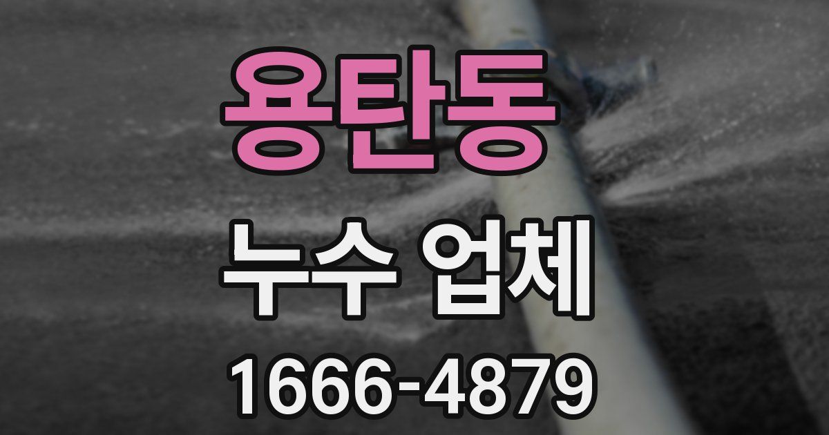 용탄동 누수 업체