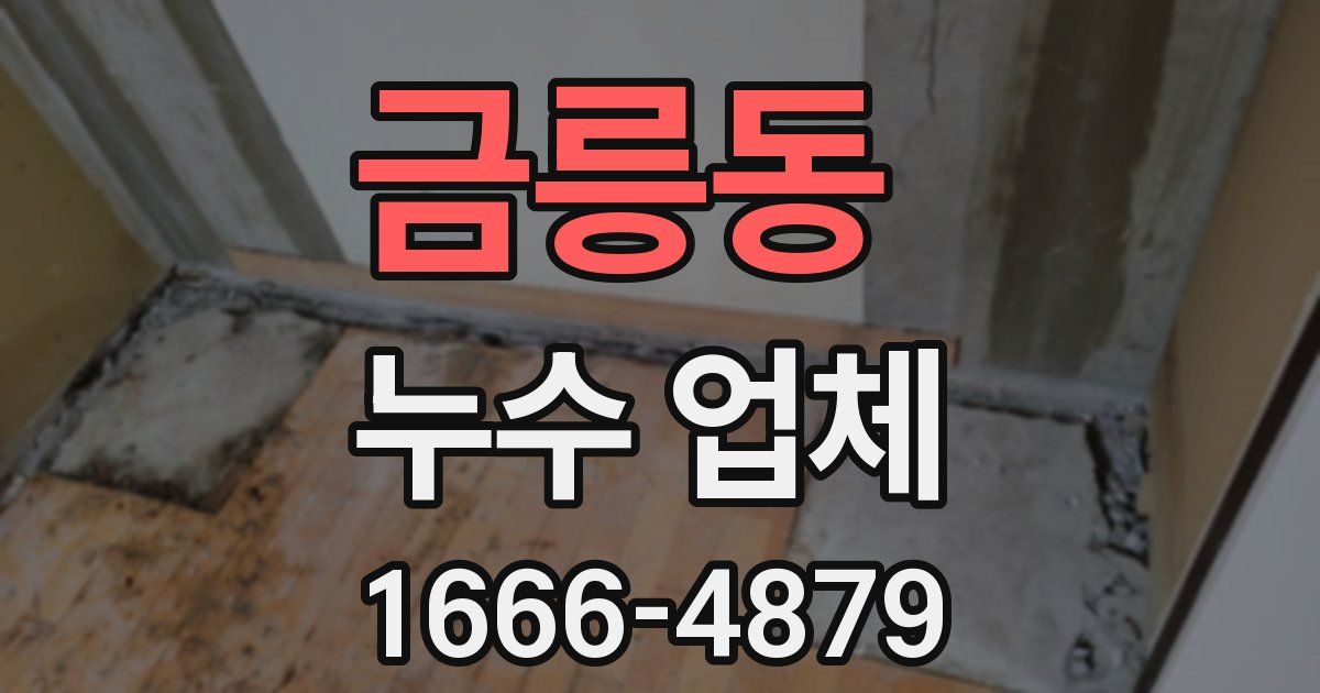 금릉동 누수 업체