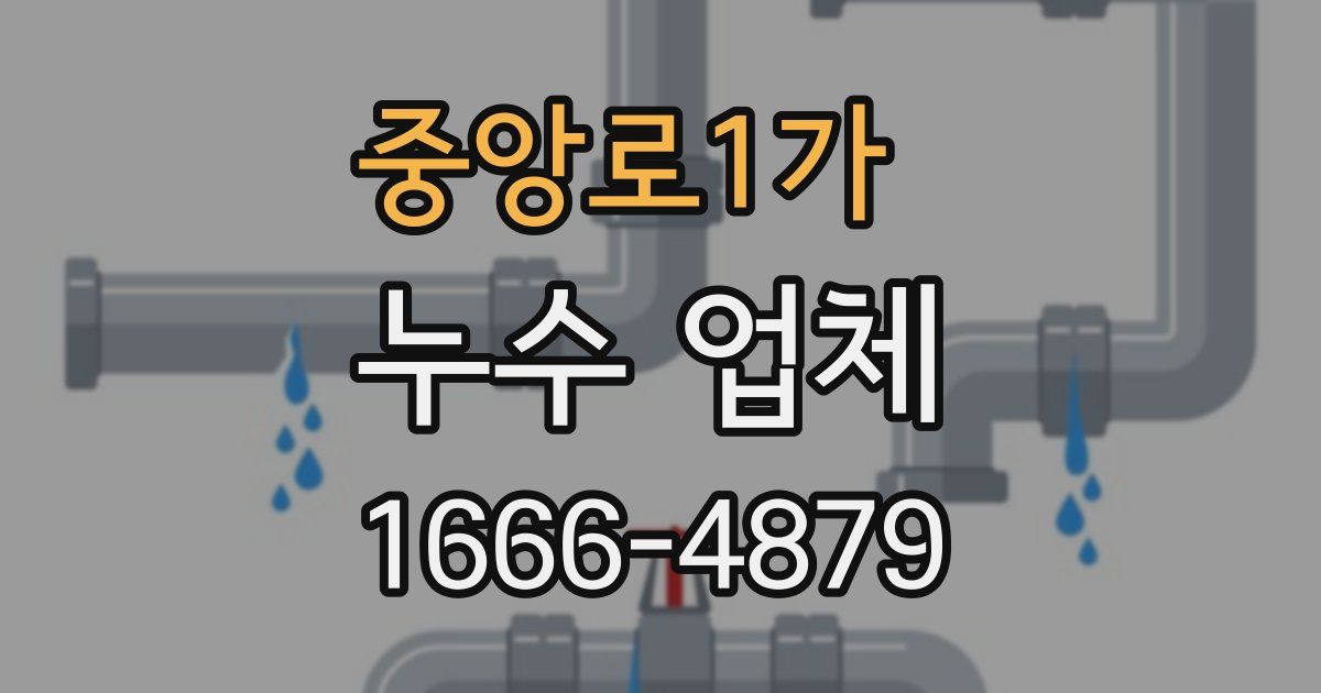 중앙로1가 누수 업체