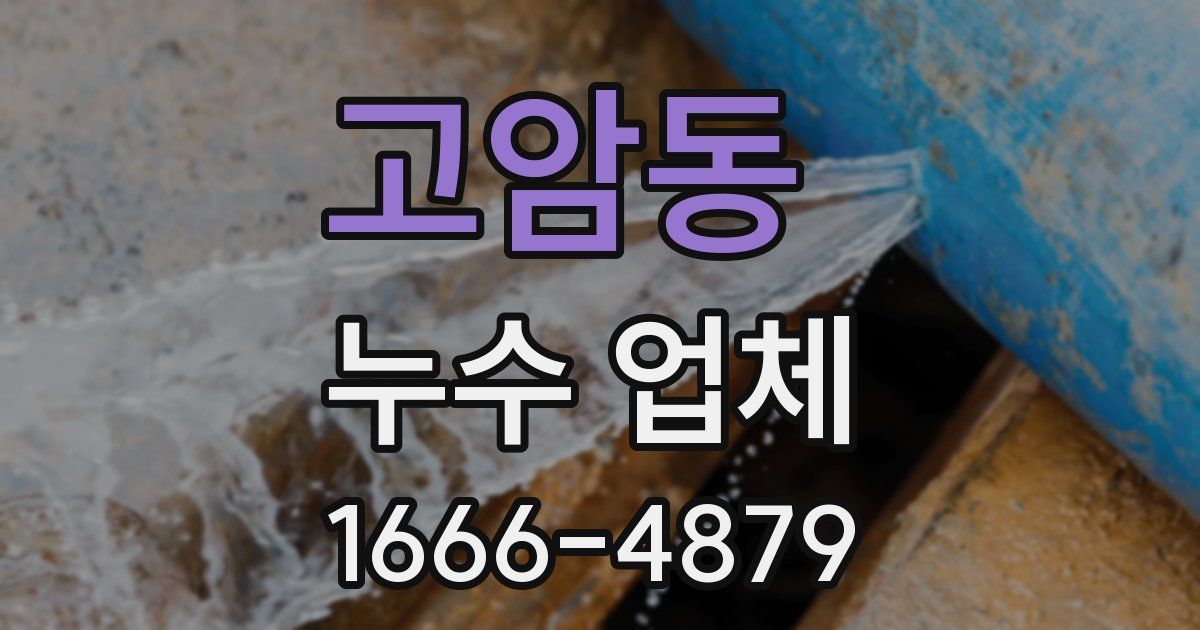 고암동 누수 업체
