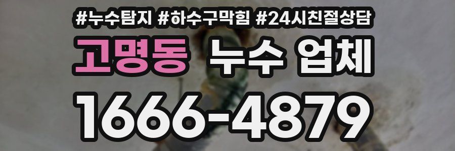 고명동 누수 업체