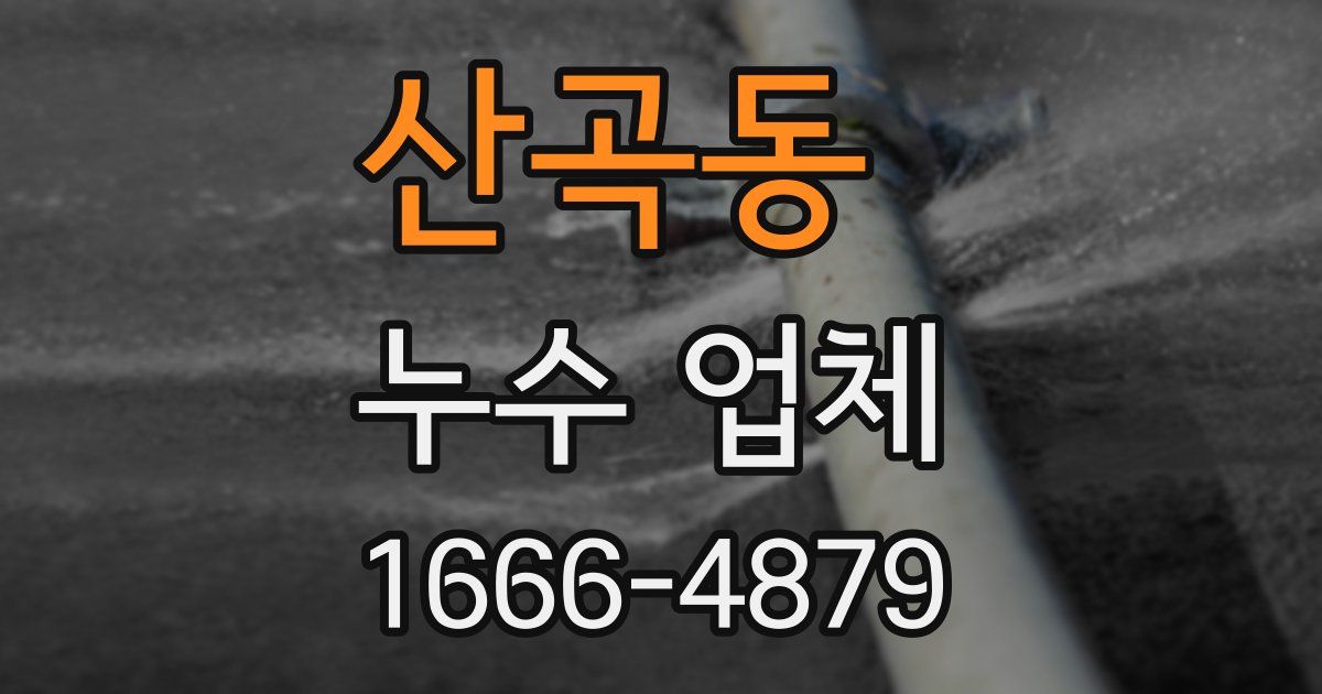 산곡동 누수 업체