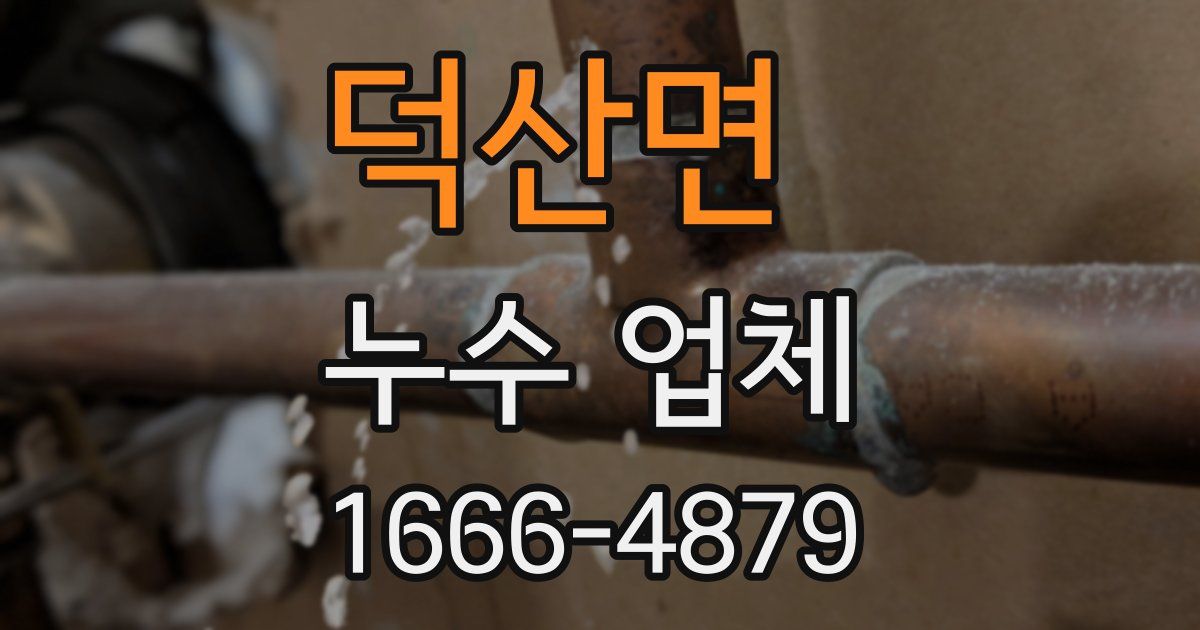 덕산면 누수 업체