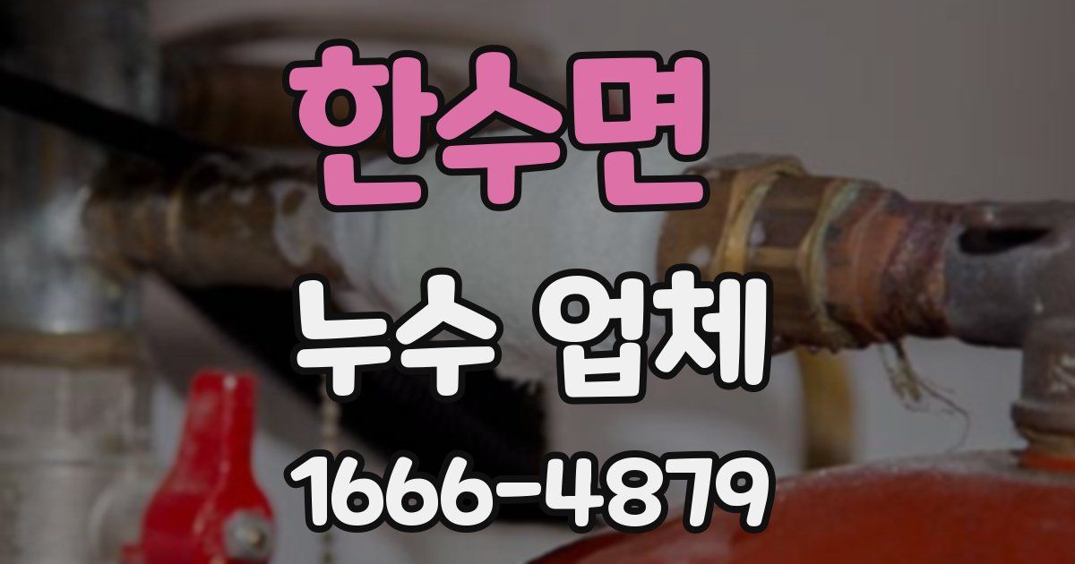 한수면 누수 업체