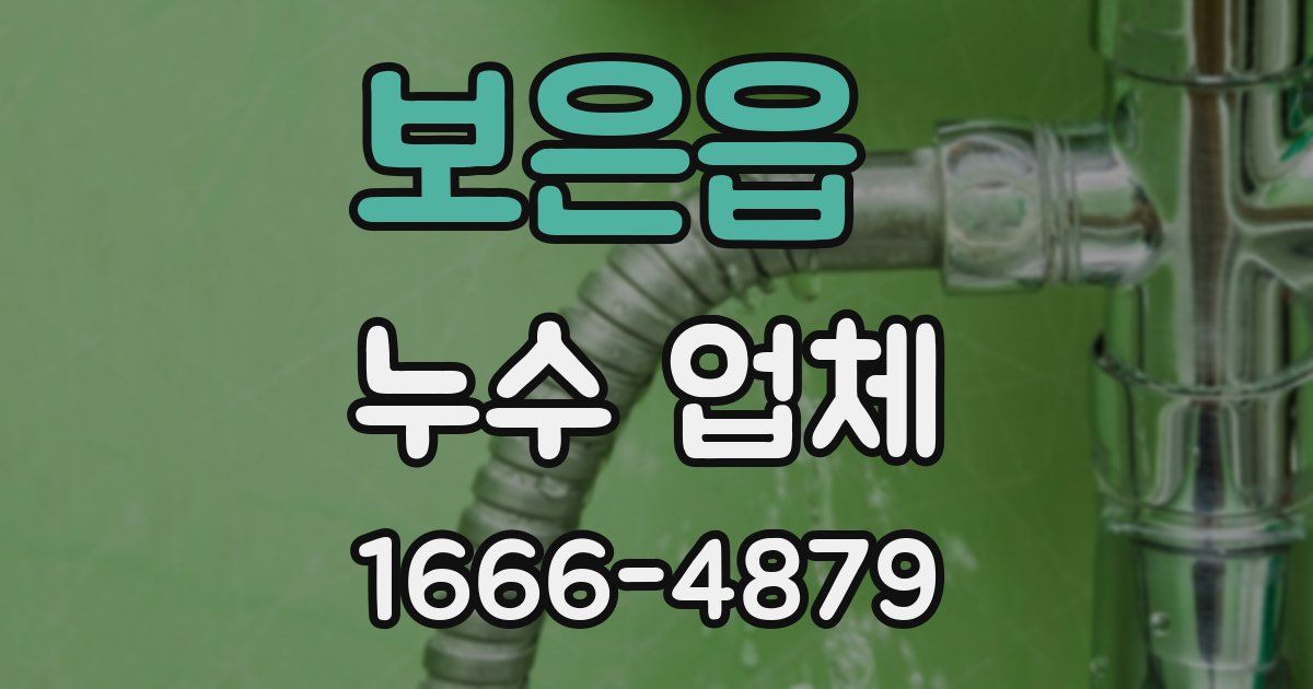 보은읍 누수 업체