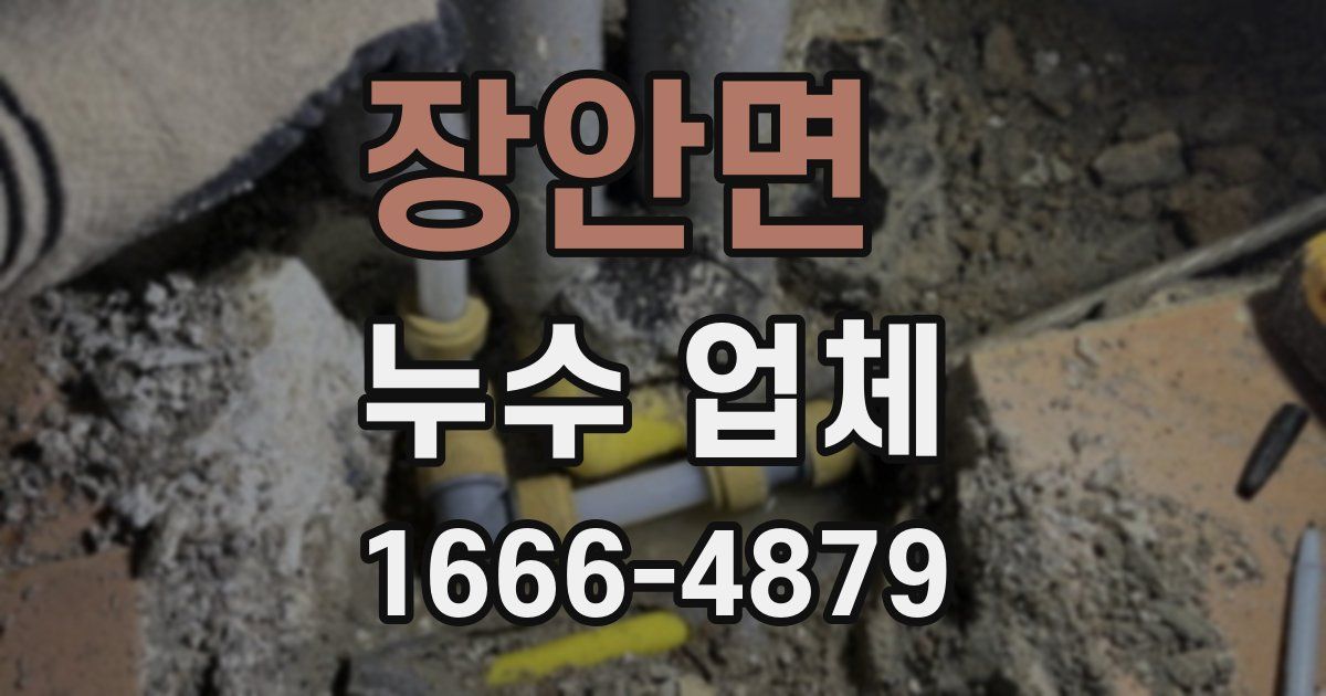 장안면 누수 업체