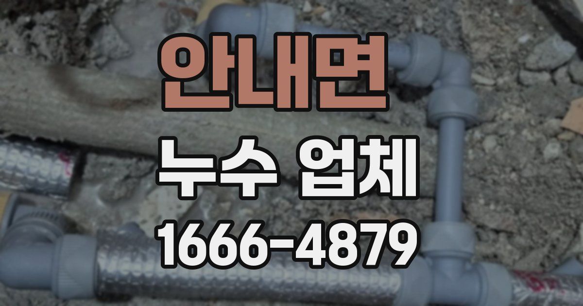 안내면 누수 업체