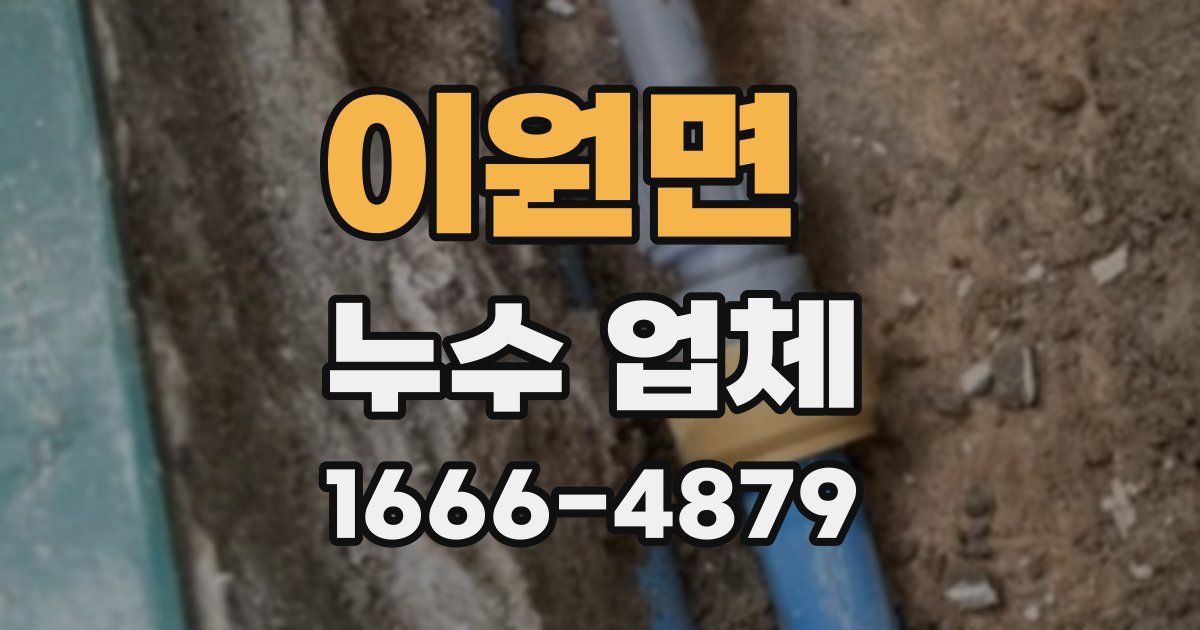 이원면 누수 업체