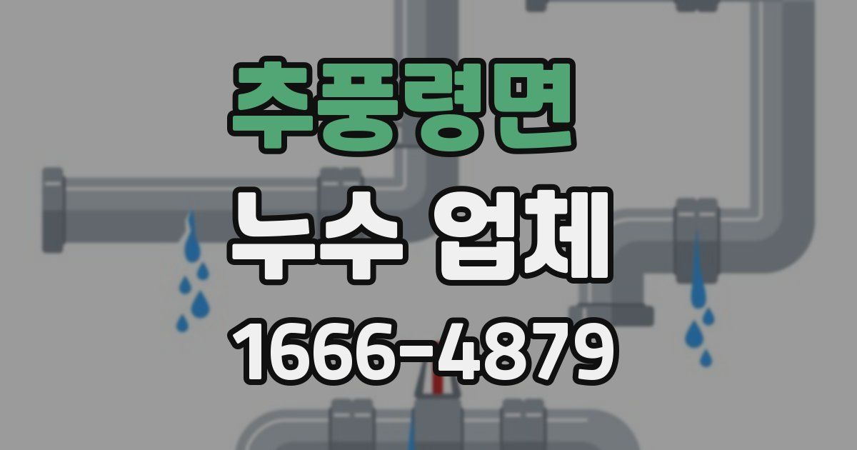 추풍령면 누수 업체