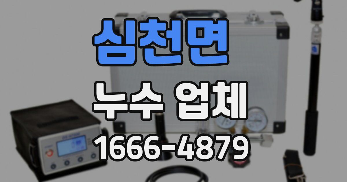 심천면 누수 업체