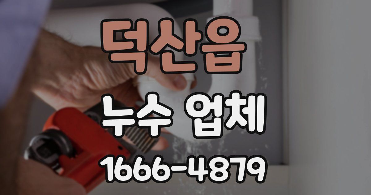덕산읍 누수 업체