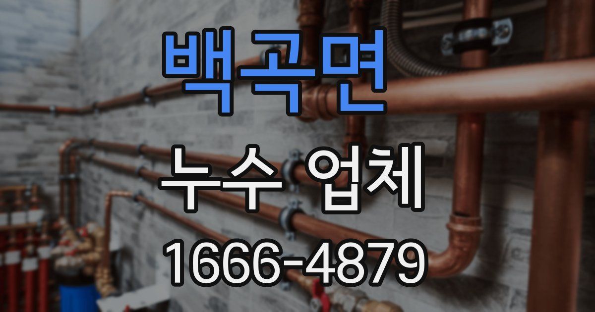 백곡면 누수 업체
