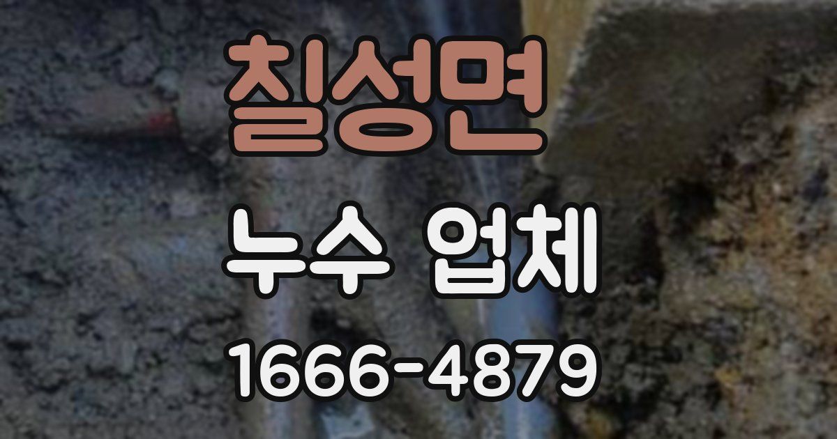칠성면 누수 업체