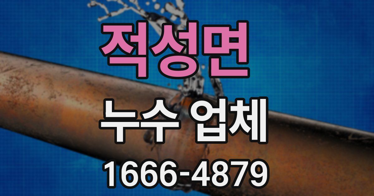 적성면 누수 업체