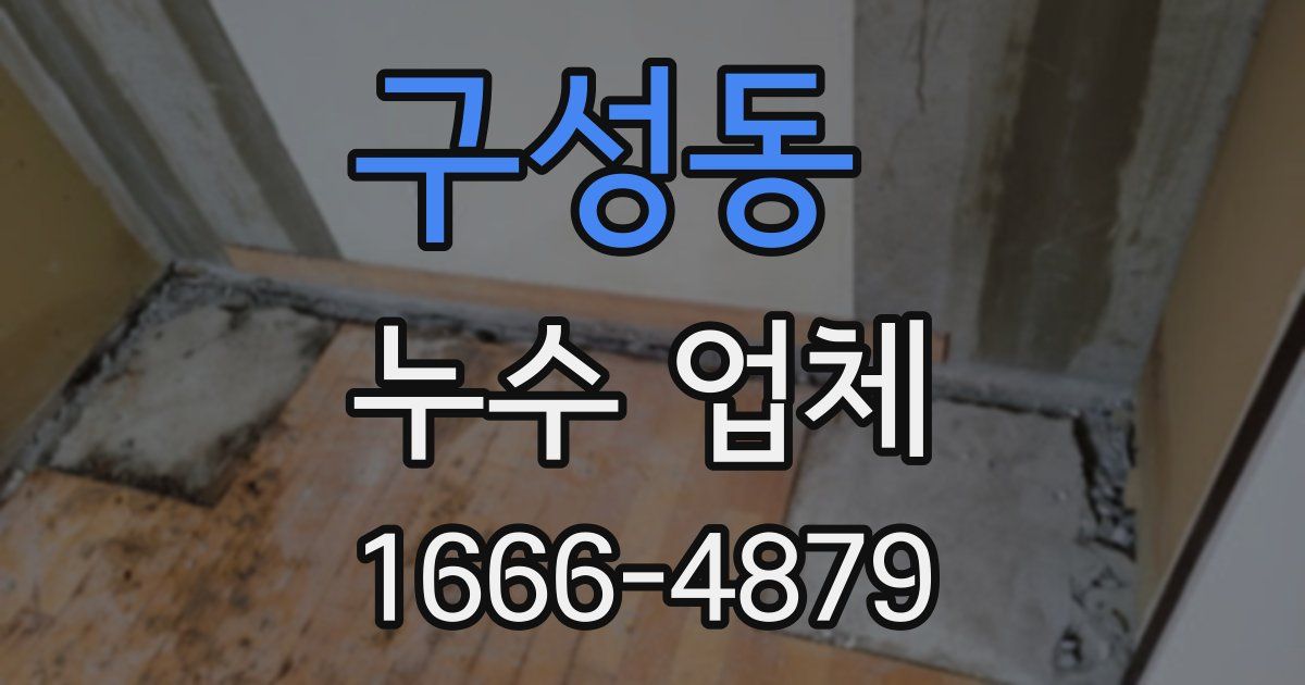 구성동 누수 업체