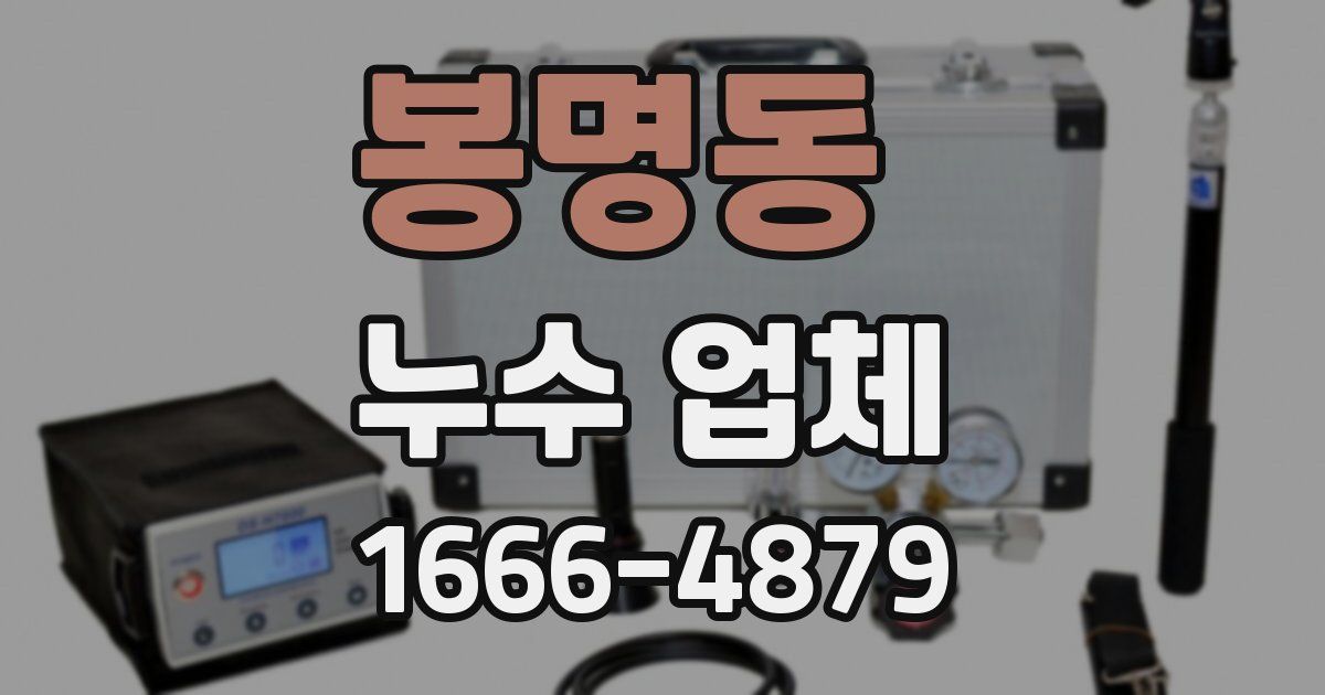 봉명동 누수 업체