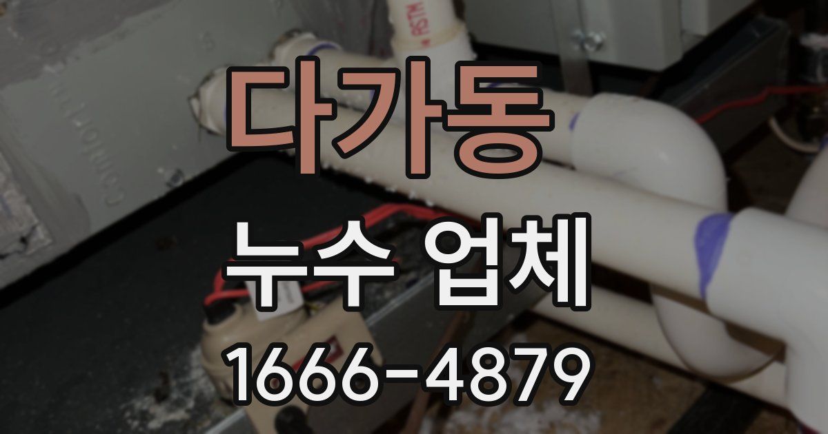 다가동 누수 업체