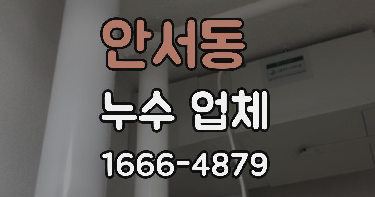 안서동 누수 업체