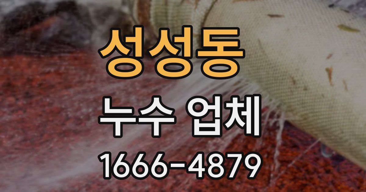 성성동 누수 업체