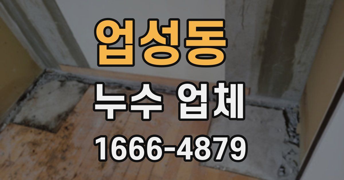 업성동 누수 업체