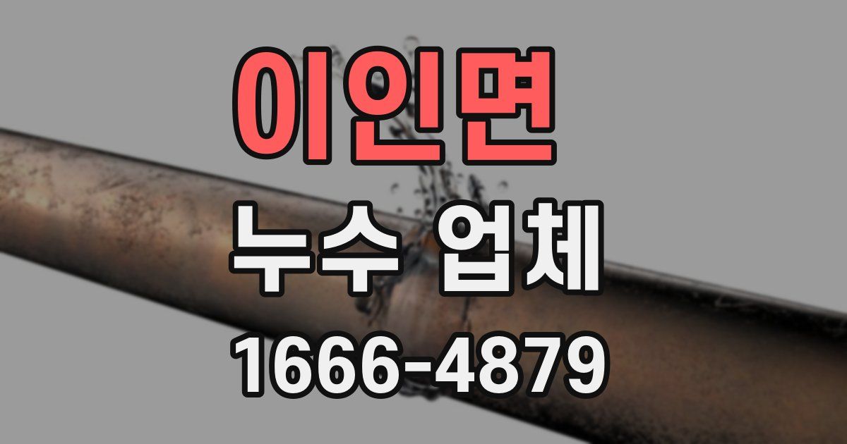 이인면 누수 업체