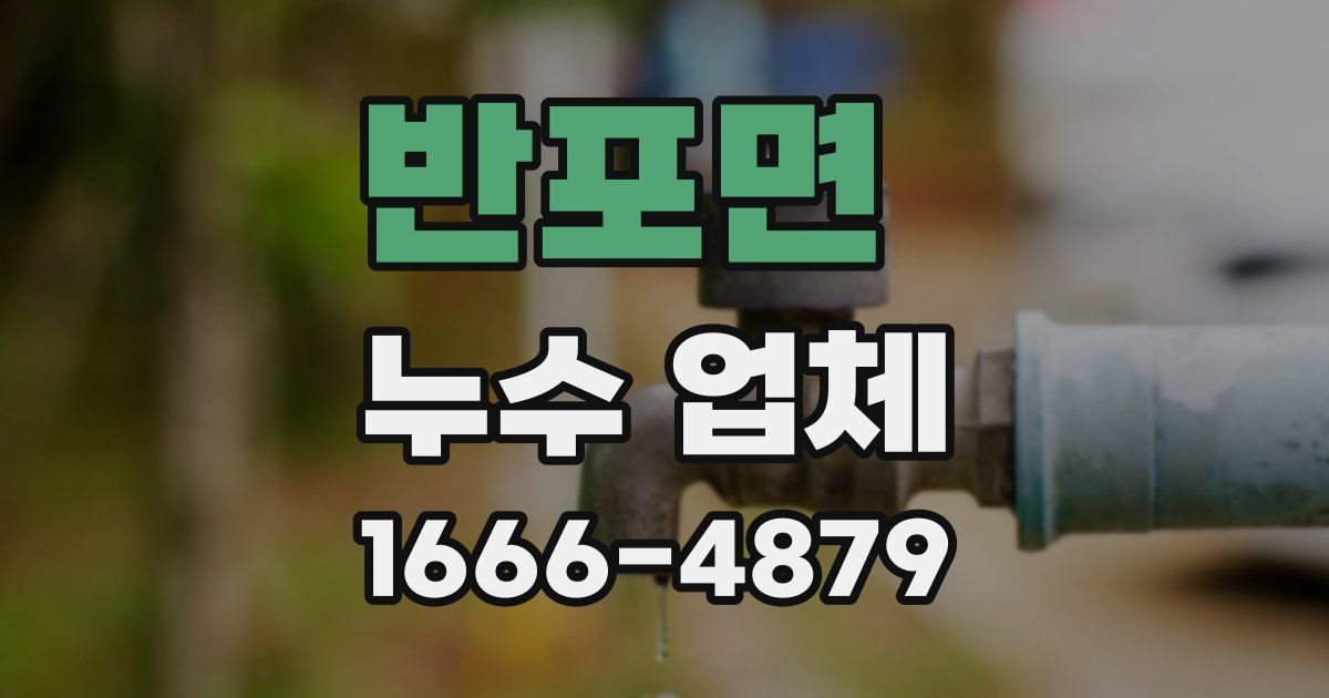 반포면 누수 업체