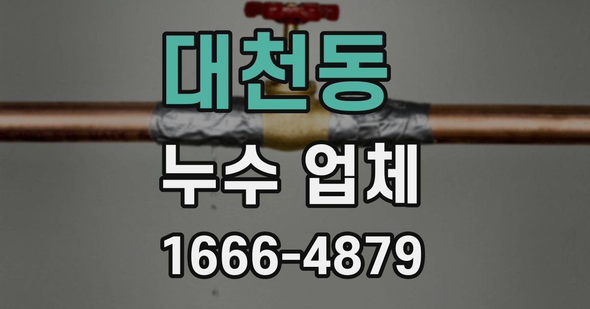 대천동 누수 업체