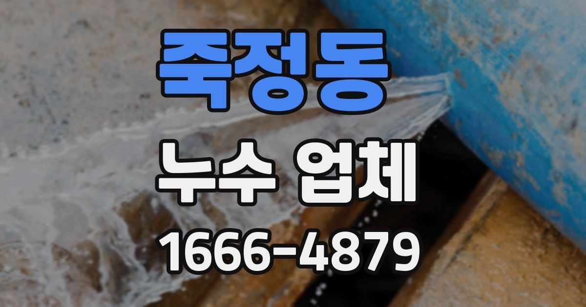 죽정동 누수 업체