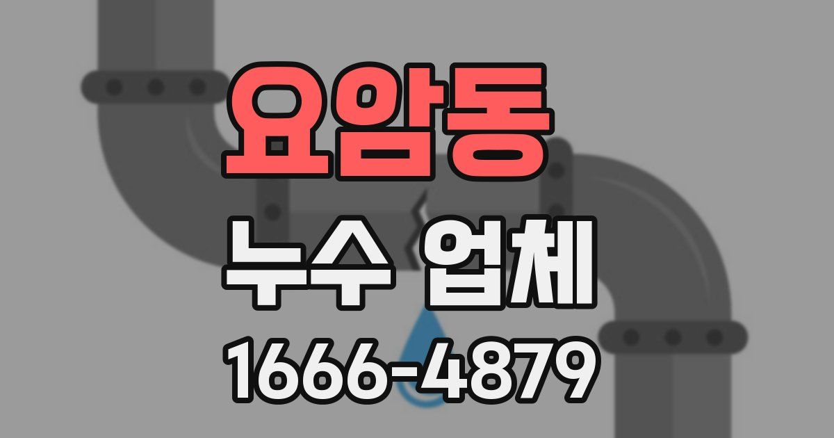 요암동 누수 업체
