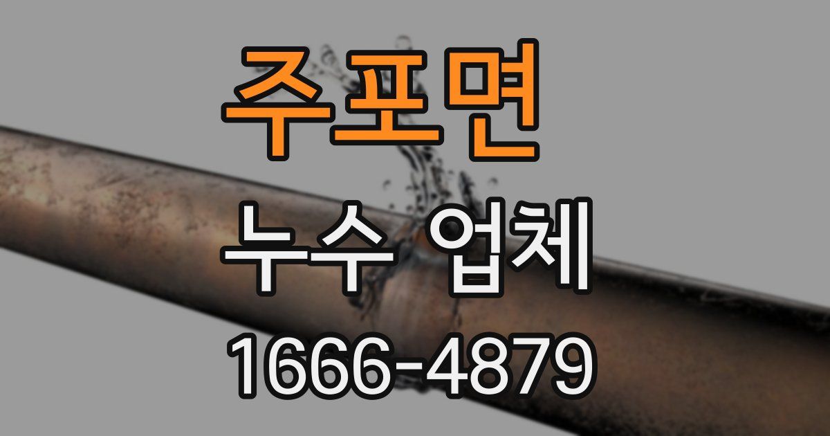 주포면 누수 업체