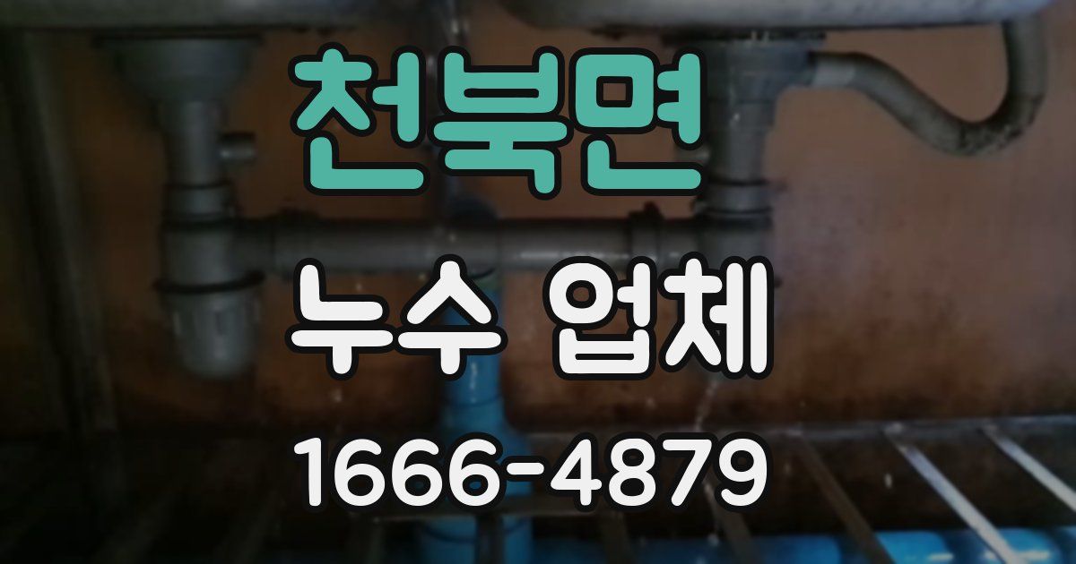 천북면 누수 업체