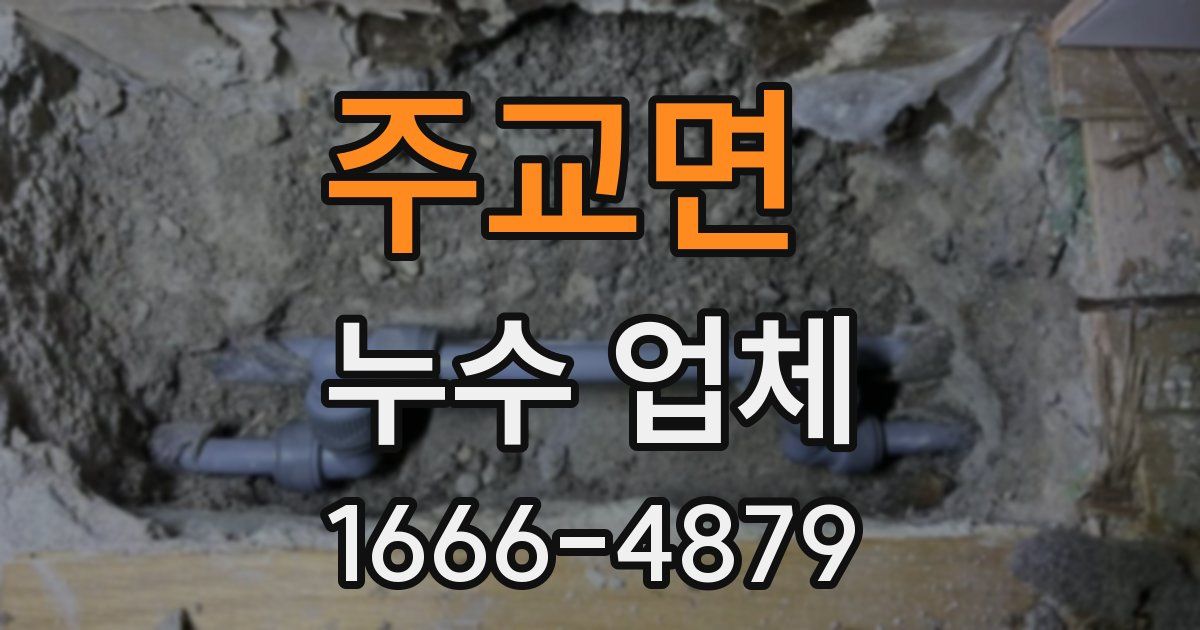 주교면 누수 업체